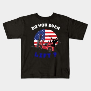 Forklift Ninja, Do you even Lift? WRB Kids T-Shirt